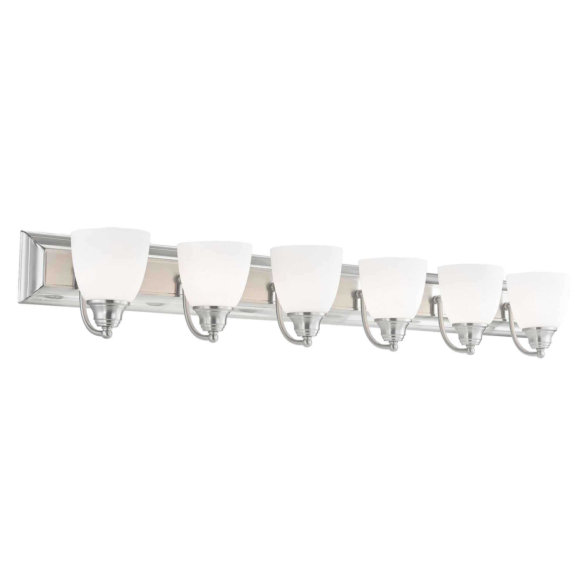 Livex Springfield 48" Wide Brushed Nickel 6-Light Bath Light in scene