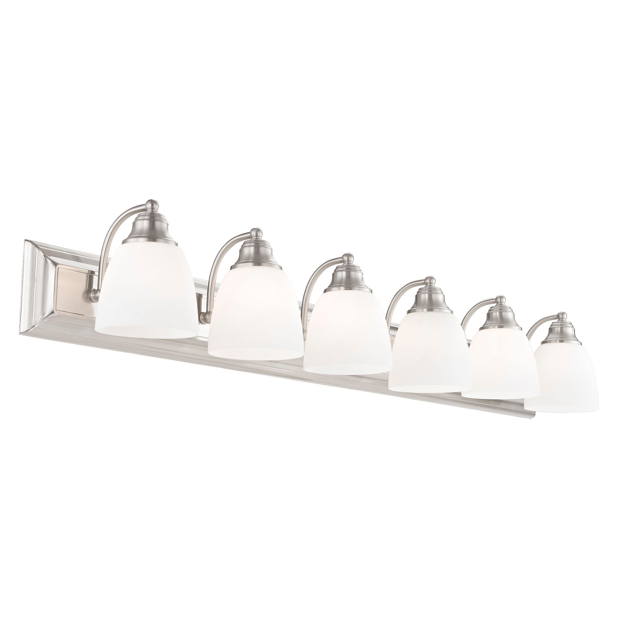 Livex Springfield 48" Wide Brushed Nickel 6-Light Bath Light in scene