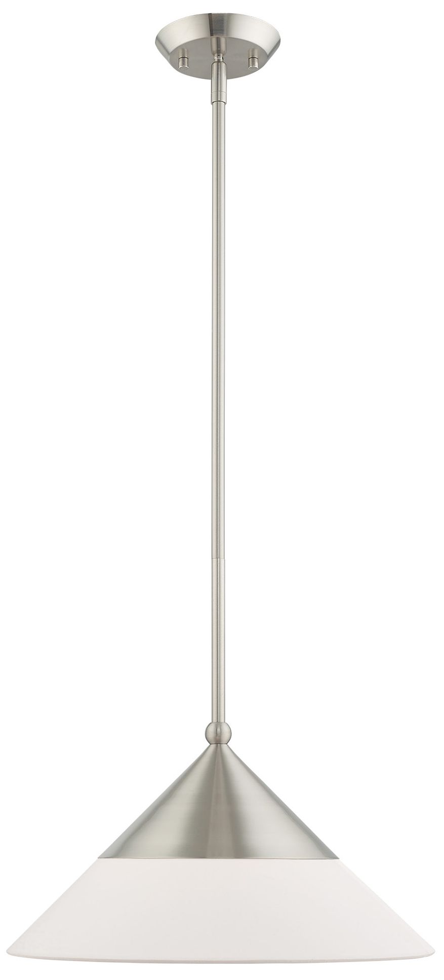 Image 3 Livex Stockholm 15" Wide Brushed Nickel Cone Pendant Light