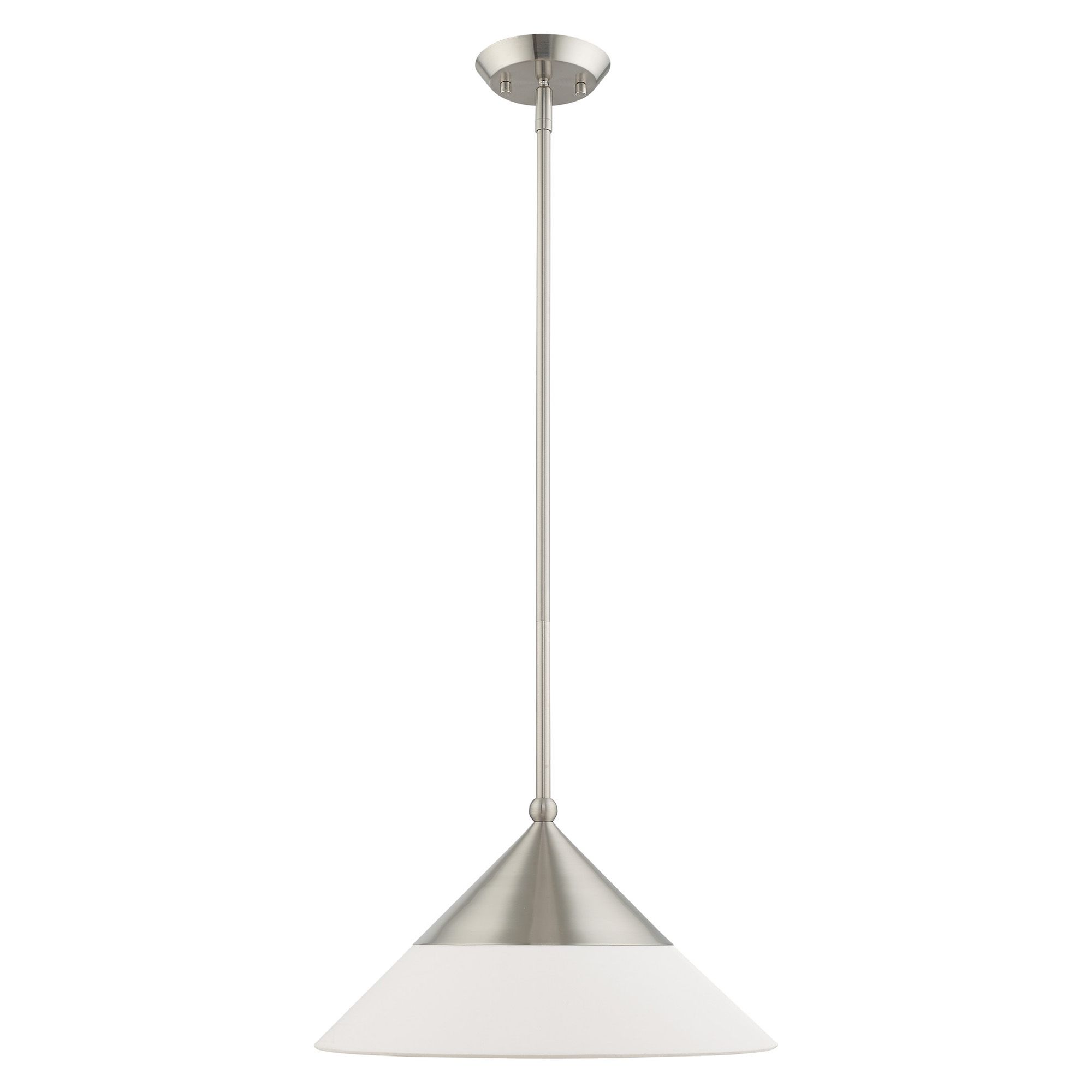 Image 4 Livex Stockholm 15" Wide Brushed Nickel Cone Pendant Light more views