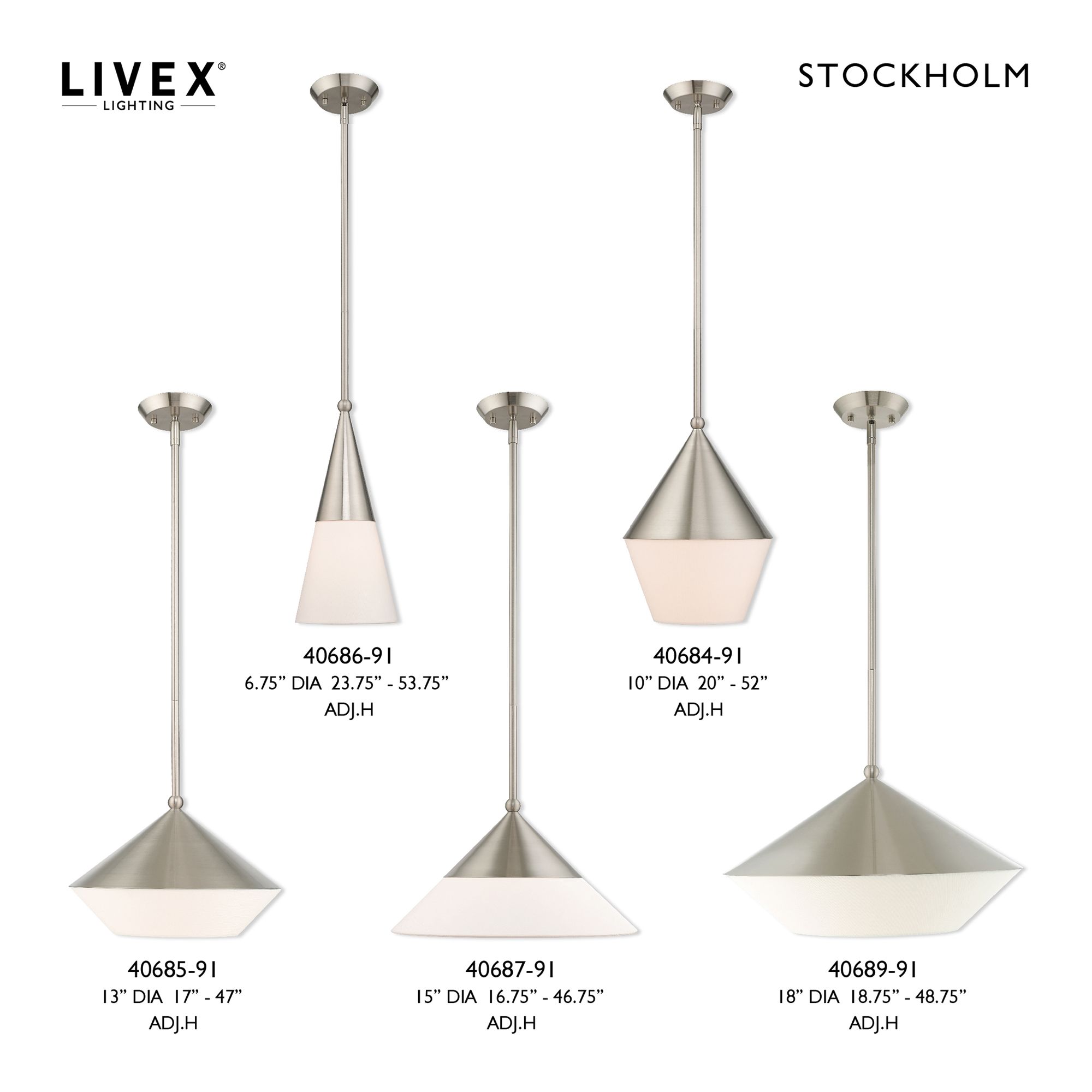 Livex Stockholm 15" Wide Brushed Nickel Cone Pendant Light in scene