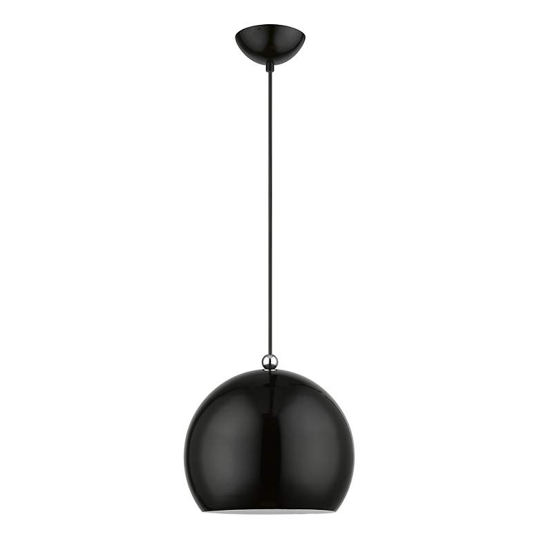Image 3 Livex Stockton 11 3/4" Wide Shiny Black Mini Pendant more views