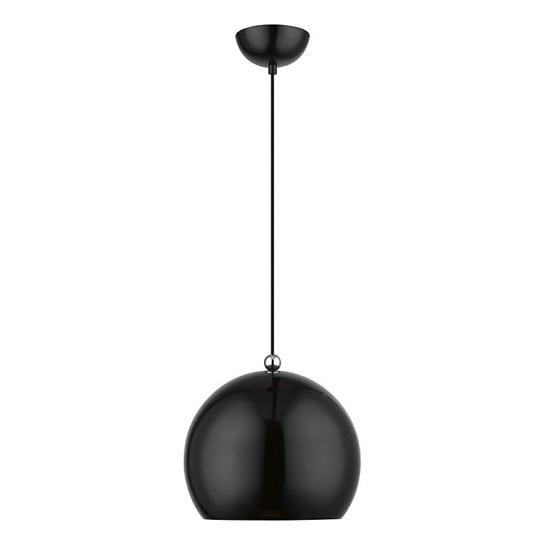 Image 4 Livex Stockton 11 3/4" Wide Shiny Black Mini Pendant more views