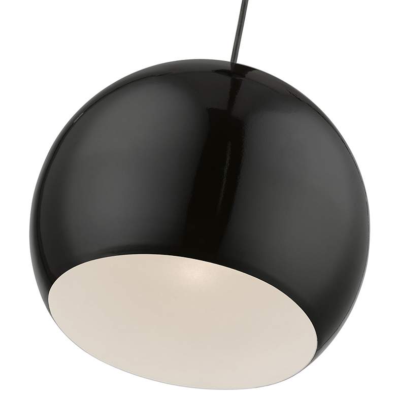 Image 7 Livex Stockton 12" Wide Chrome and Shiny Black Modern Dome Pendant more views