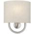 Livex Stratton 10 1/2" High Oatmeal Fabric Brushed Nickel ADA Sconce