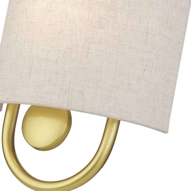 Image 5 Livex Stratton 10 1/2" High Oatmeal Fabric Soft Gold ADA Sconce more views