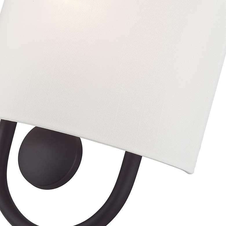 Image 6 Livex Stratton 10 1/2" High White Fabric Light Bronze ADA Wall Sconce more views