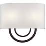 2_Livex Stratton 13" Wide 2-Light ADA Bronze and White Shade Wall Sconce