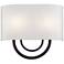 Livex Stratton 13" Wide 2-Light ADA Bronze and White Shade Wall Sconce