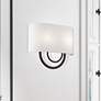 1_Livex Stratton 13" Wide 2-Light ADA Bronze and White Shade Wall Sconce