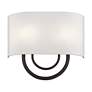 3_Livex Stratton 13" Wide 2-Light ADA Bronze and White Shade Wall Sconce more views