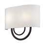 4_Livex Stratton 13" Wide 2-Light ADA Bronze and White Shade Wall Sconce more views