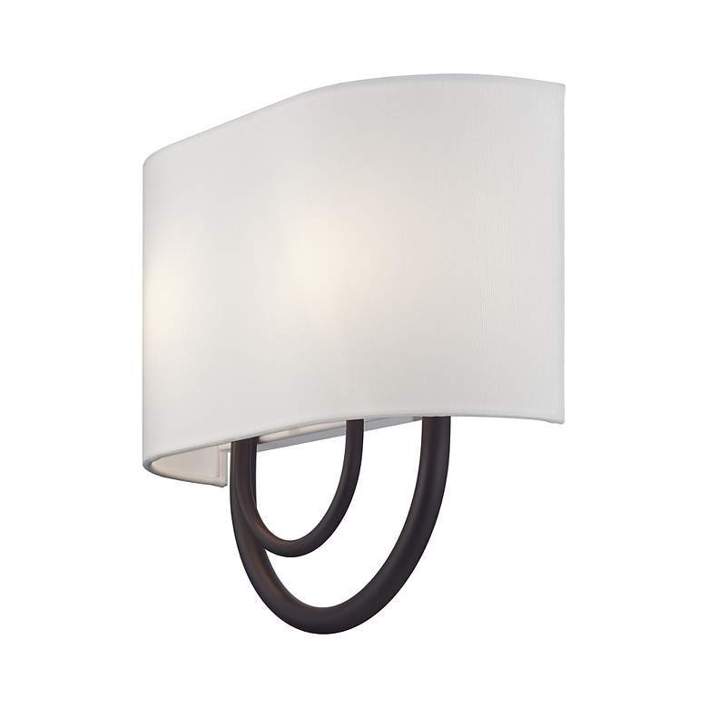 Image 5 Livex Stratton 13" Wide 2-Light ADA Bronze and White Shade Wall Sconce more views