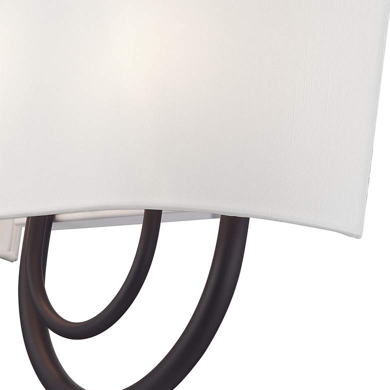 Image 6 Livex Stratton 13" Wide 2-Light ADA Bronze and White Shade Wall Sconce more views