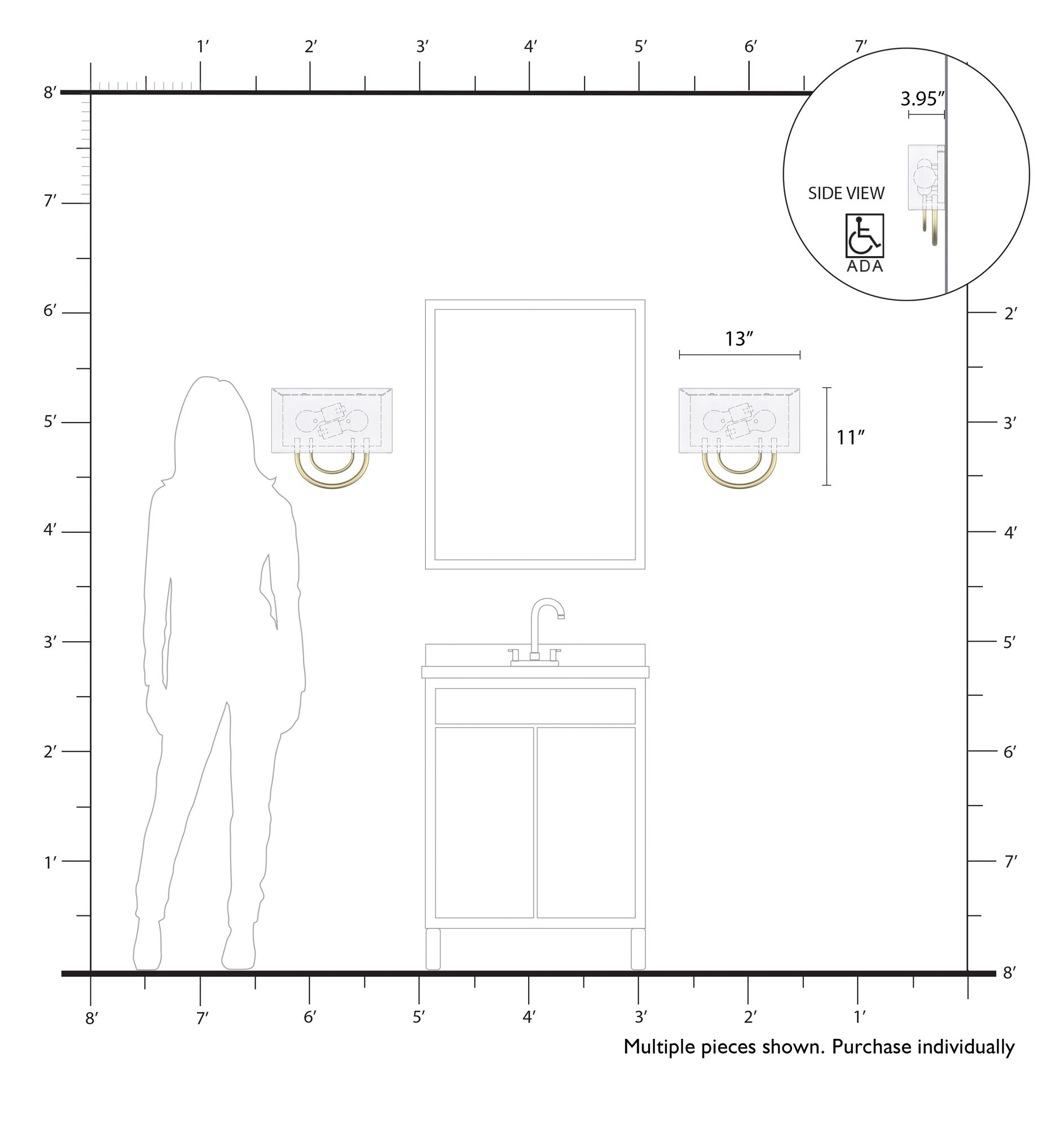 Livex Stratton 13" Wide 2-Light Off-White Shade Gold ADA Wall Sconce