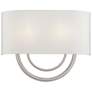 2_Livex Stratton 15" Wide 2-Light Nickel Off-White Shade ADA Sconce