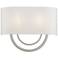 Livex Stratton 15" Wide 2-Light Nickel Off-White Shade ADA Sconce