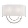 3_Livex Stratton 15" Wide 2-Light Nickel Off-White Shade ADA Sconce more views