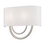 4_Livex Stratton 15" Wide 2-Light Nickel Off-White Shade ADA Sconce more views