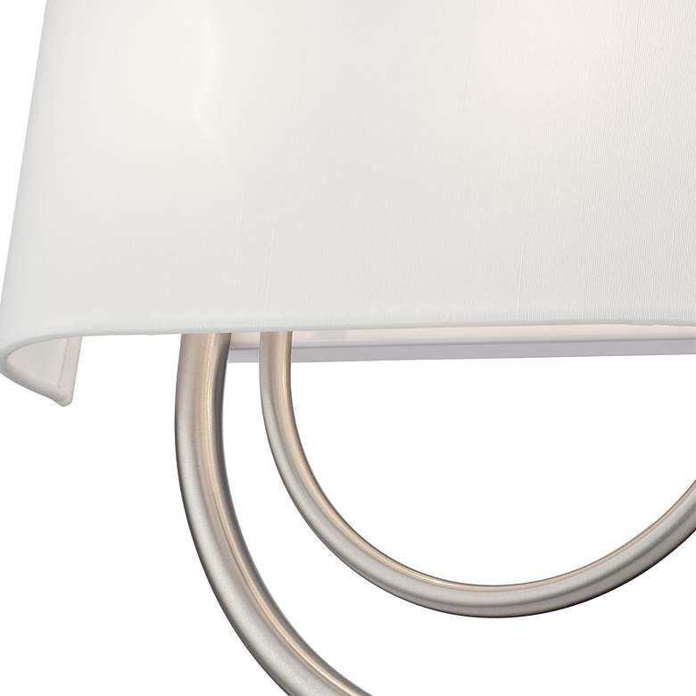 Image 6 Livex Stratton 15" Wide 2-Light Nickel Off-White Shade ADA Sconce more views