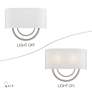 7_Livex Stratton 15" Wide 2-Light Nickel Off-White Shade ADA Sconce more views