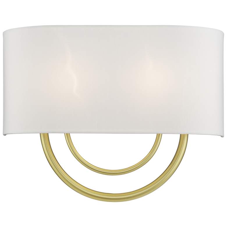 Image 1 Livex Stratton 15" Wide 2-Light Off-white and Gold ADA Wall Sconce