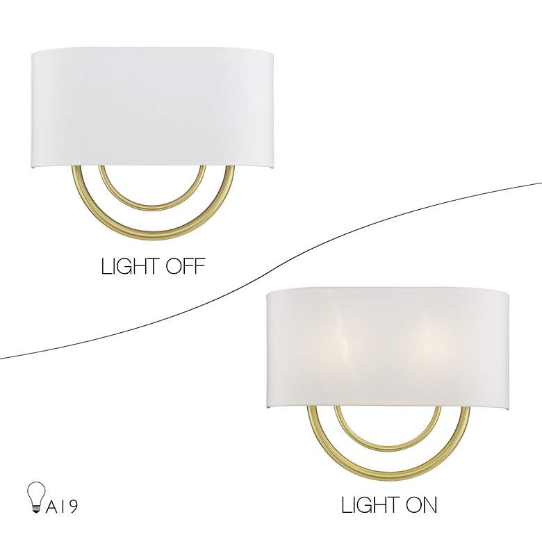 Image 7 Livex Stratton 15" Wide 2-Light Off-white and Gold ADA Wall Sconce more views