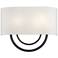 Livex Stratton 15" Wide Bronze with Off-White Fabric Shade ADA Sconce