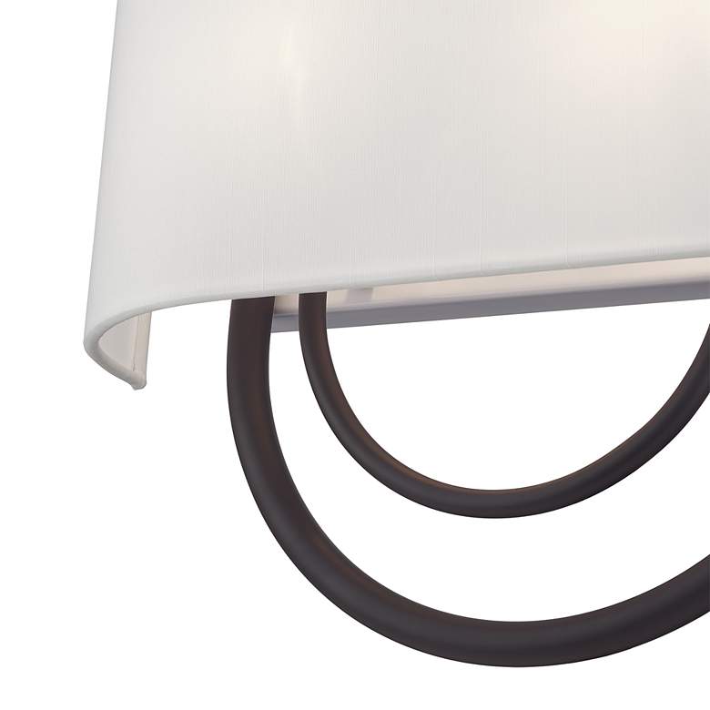 Image 6 Livex Stratton 15" Wide Bronze with Off-White Fabric Shade ADA Sconce more views