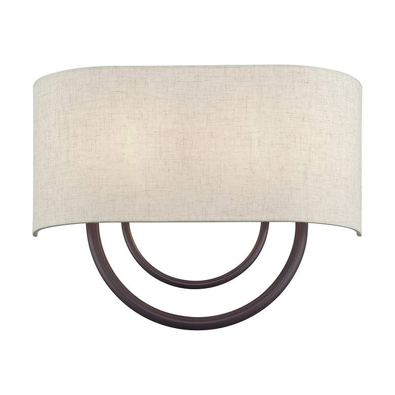 Image 3 Livex Stratton 9" Oatmeal and English Bronze 2-Light ADA Wall Sconce more views