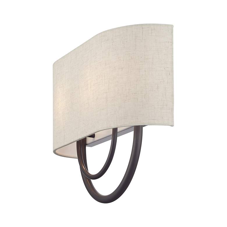 Image 5 Livex Stratton 9" Oatmeal and English Bronze 2-Light ADA Wall Sconce more views