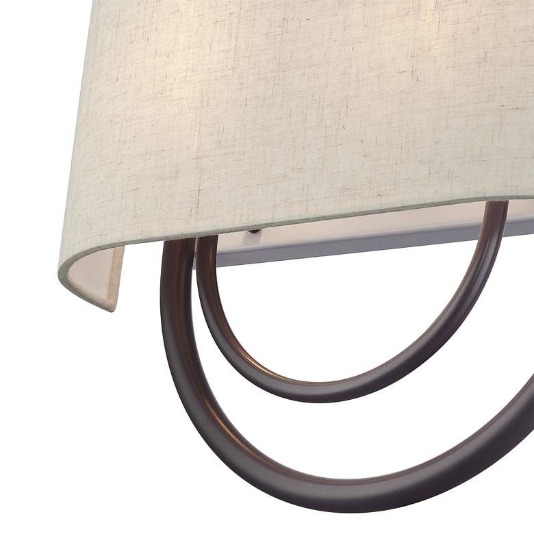 Image 6 Livex Stratton 9" Oatmeal and English Bronze 2-Light ADA Wall Sconce more views