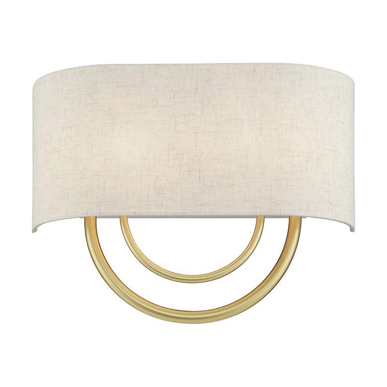 Image 3 Livex Stratton 9" Wide 2-Light Oatmeal and Gold ADA Wall Sconce more views