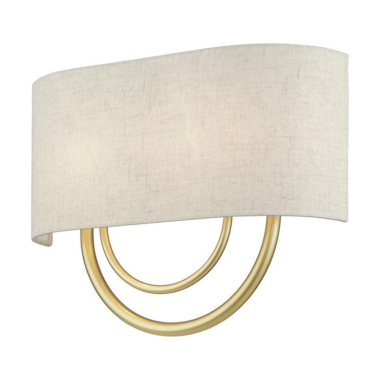 Image 4 Livex Stratton 9" Wide 2-Light Oatmeal and Gold ADA Wall Sconce more views