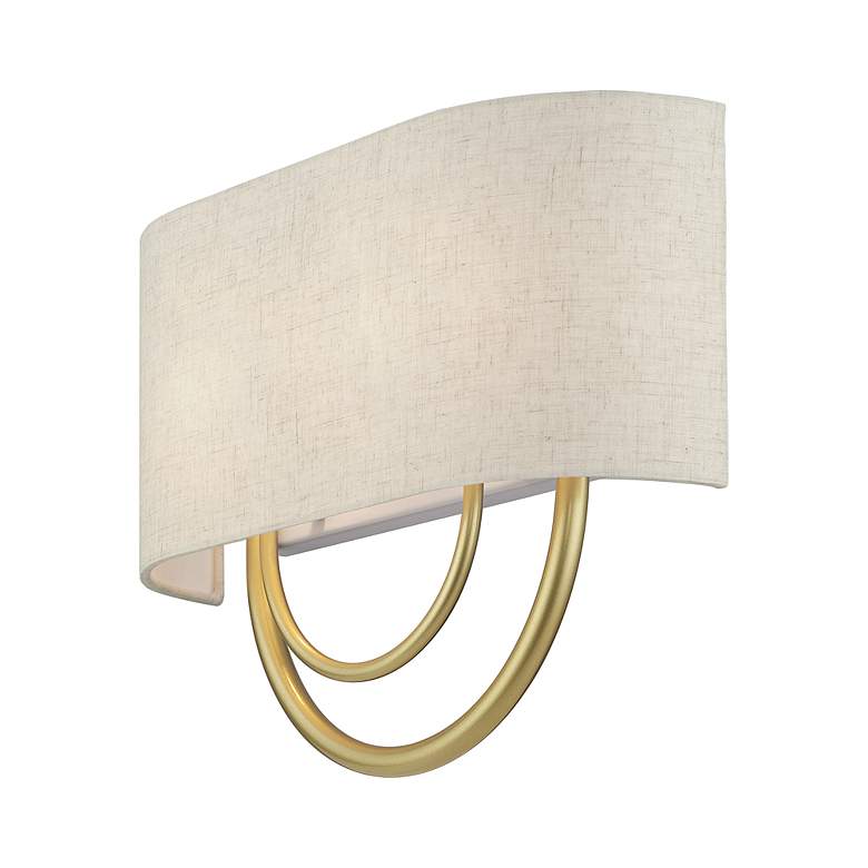 Image 5 Livex Stratton 9" Wide 2-Light Oatmeal and Gold ADA Wall Sconce more views
