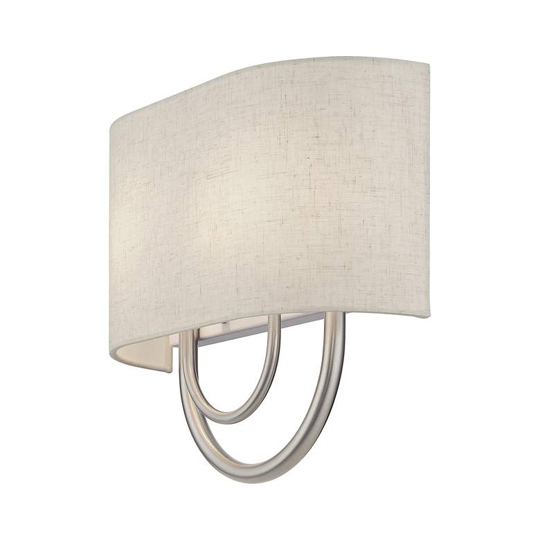 Image 5 Livex Stratton 9" Wide 2-Light Oatmeal and Nickel ADA Wall Sconce more views