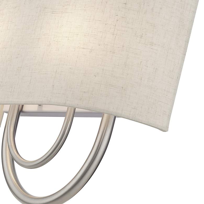 Image 6 Livex Stratton 9" Wide 2-Light Oatmeal and Nickel ADA Wall Sconce more views