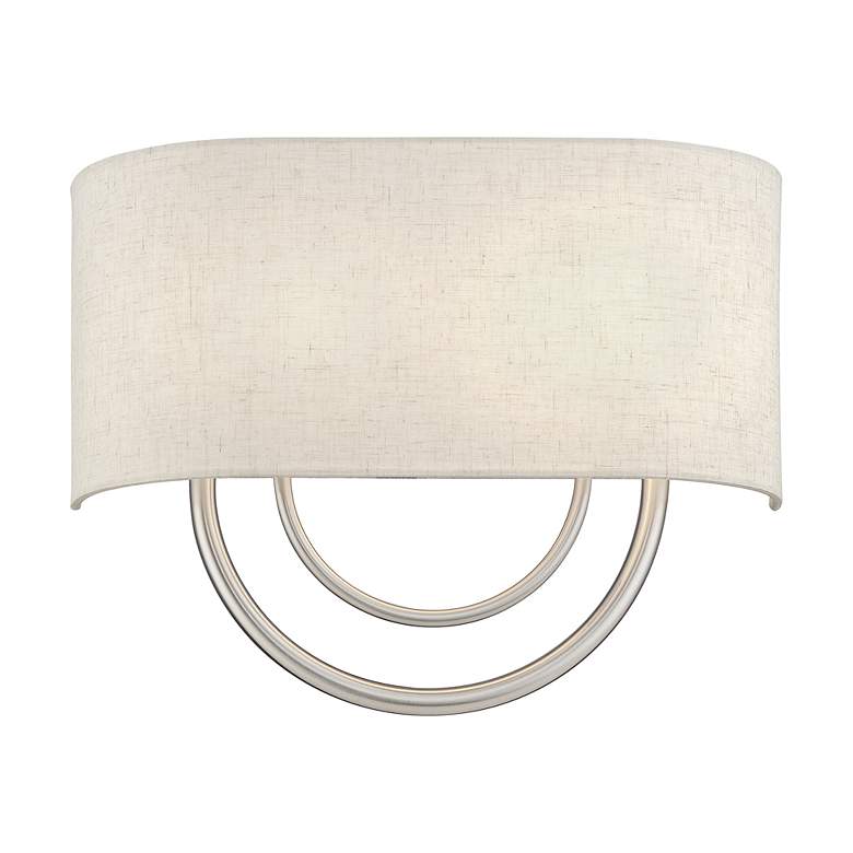 Image 3 Livex Stratton 9" Wide 2-Light Oatmeal Brushed Nickel ADA Sconce more views