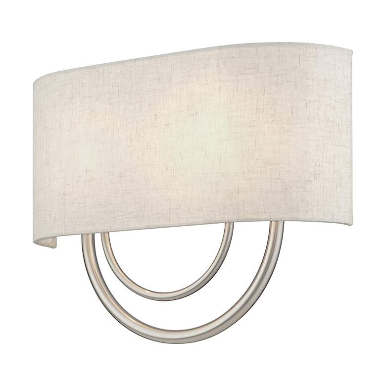 Image 4 Livex Stratton 9" Wide 2-Light Oatmeal Brushed Nickel ADA Sconce more views