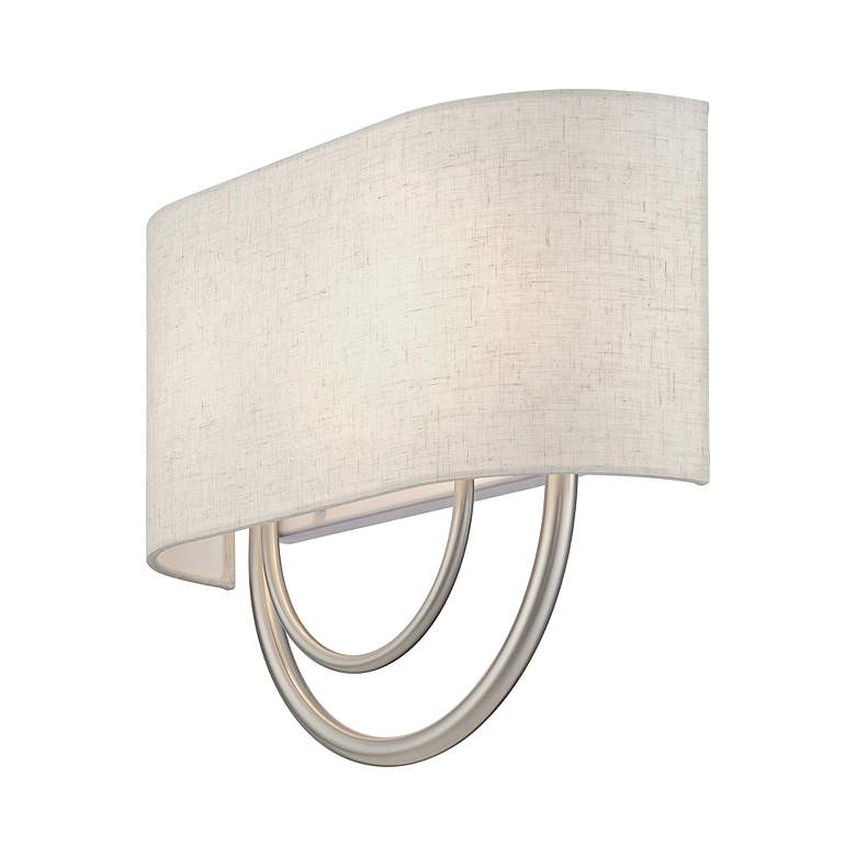Image 5 Livex Stratton 9" Wide 2-Light Oatmeal Brushed Nickel ADA Sconce more views