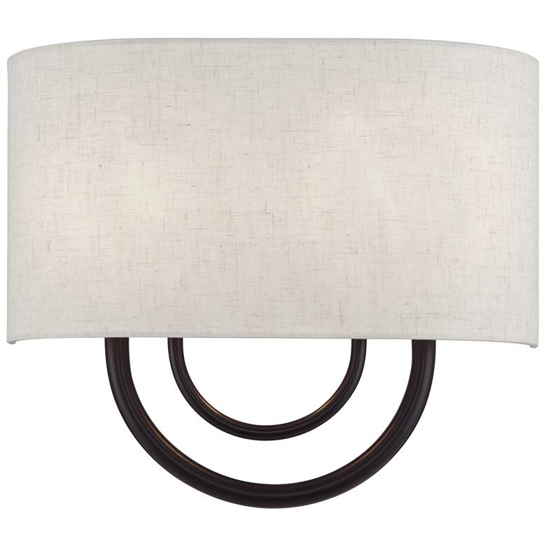 Image 1 Livex Stratton 9" Wide 2-Light Oatmeal English Bronze ADA Sconce