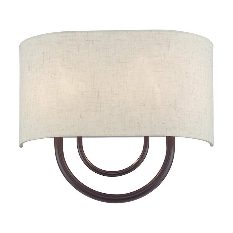 Image 3 Livex Stratton 9" Wide 2-Light Oatmeal English Bronze ADA Sconce more views