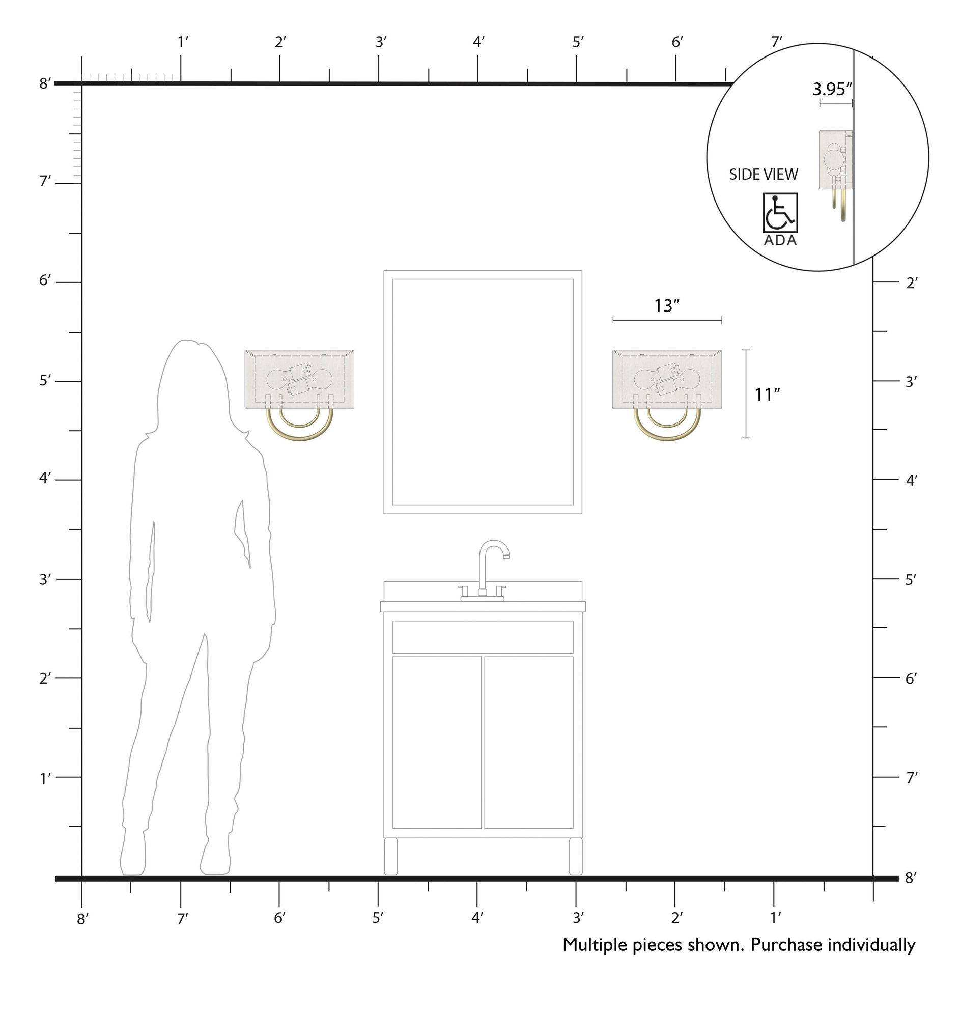 Livex Stratton 9" Wide 2-Light Oatmeal English Bronze ADA Sconce
