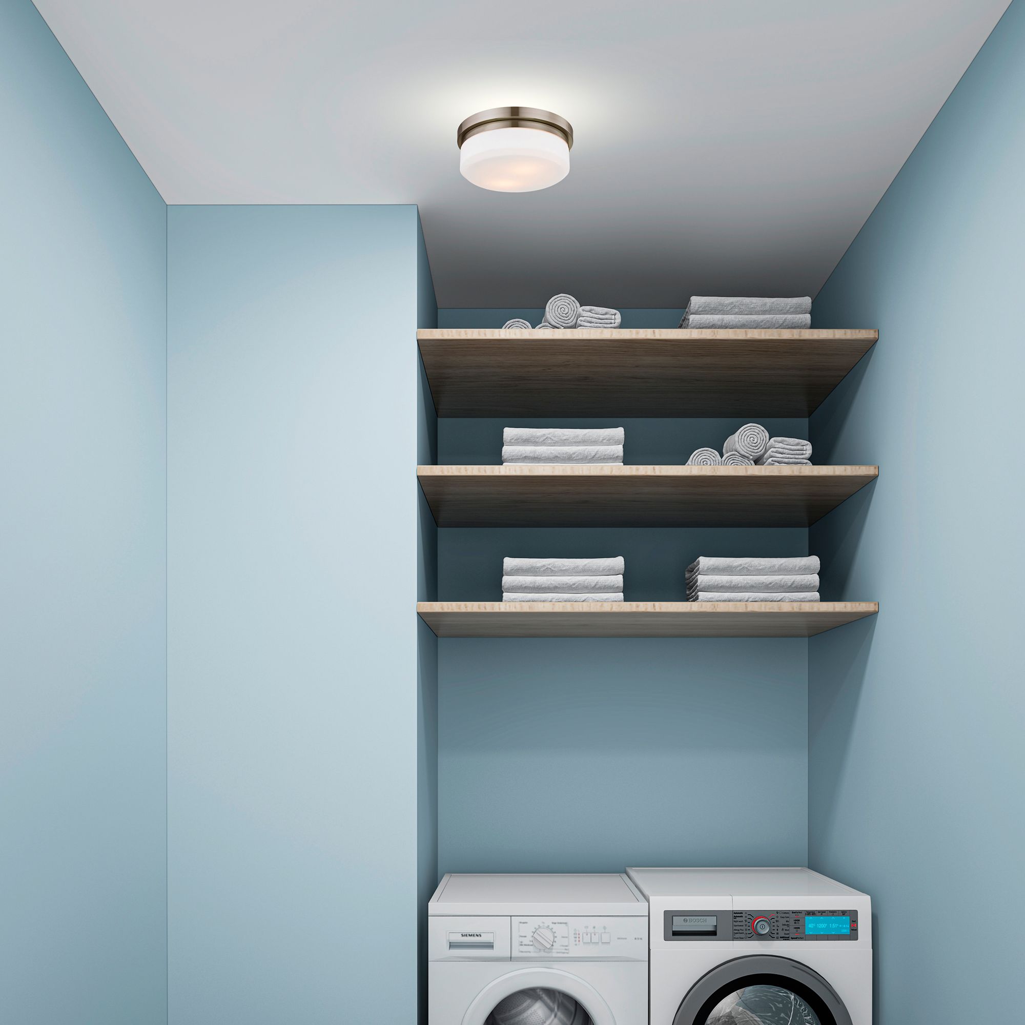 Image 3 Livex Stratus 8" Wide Brushed Nickel Ceiling Light more views