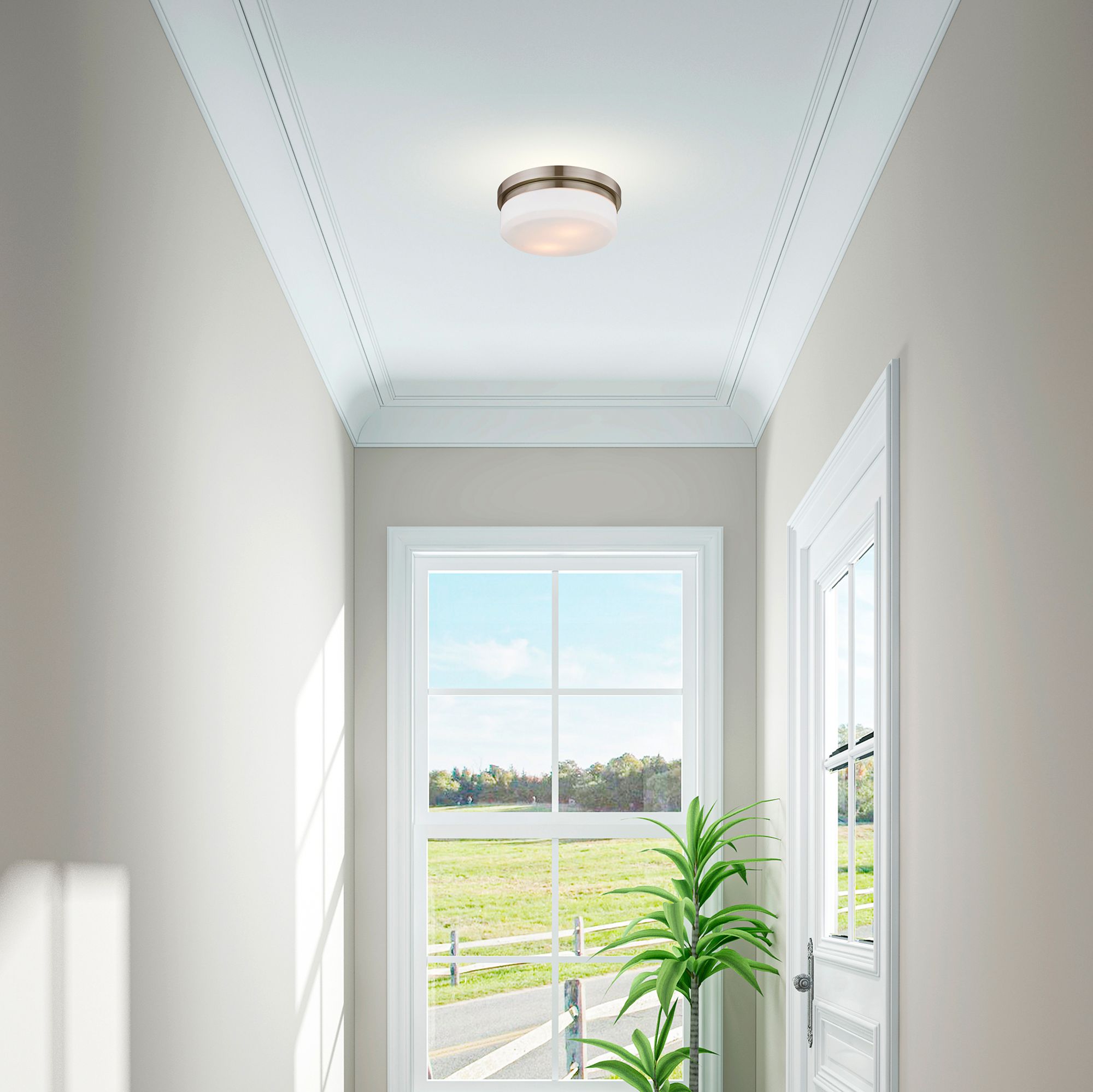 Image 4 Livex Stratus 8" Wide Brushed Nickel Ceiling Light more views