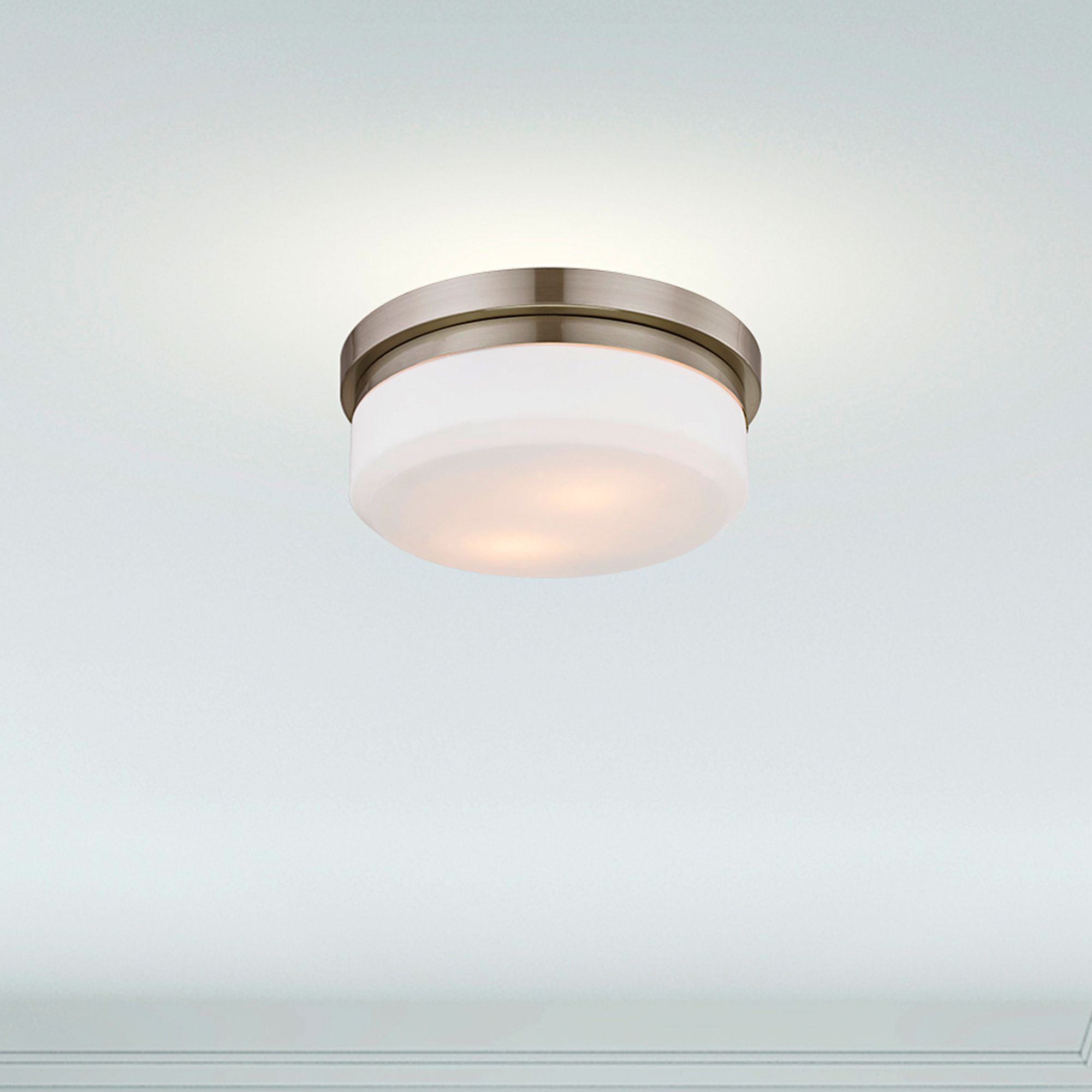 Image 5 Livex Stratus 8" Wide Brushed Nickel Ceiling Light more views