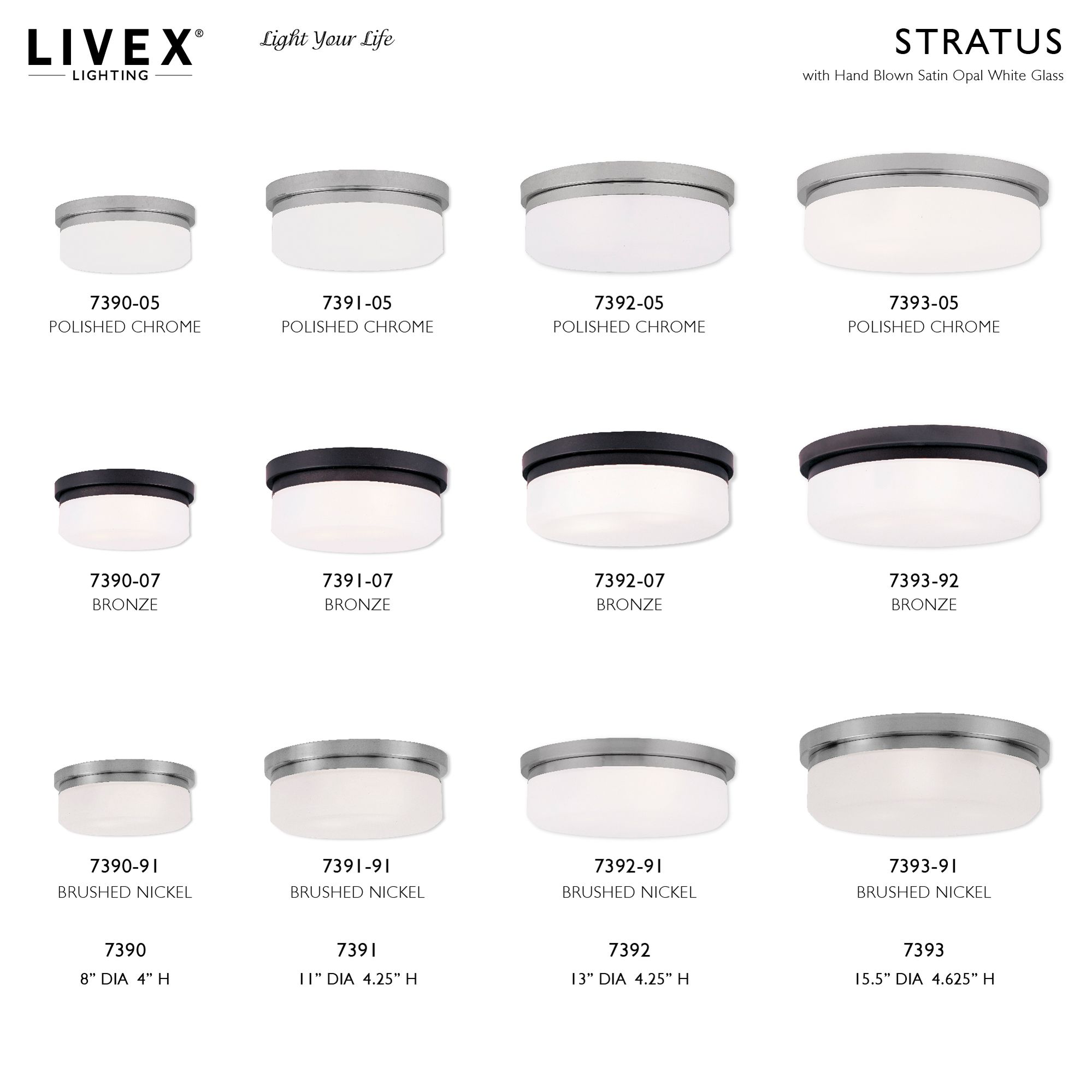 Livex Stratus 8" Wide Brushed Nickel Ceiling Light