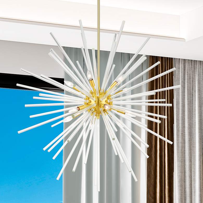 Image 1 Livex Utopia 42" Wide Satin Brass 12-Light Sputnik Pendant
