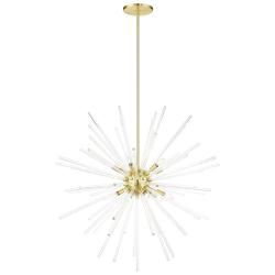 Livex Utopia 42"W Satin Brass 12-Light Sputnik Foyer Pendant