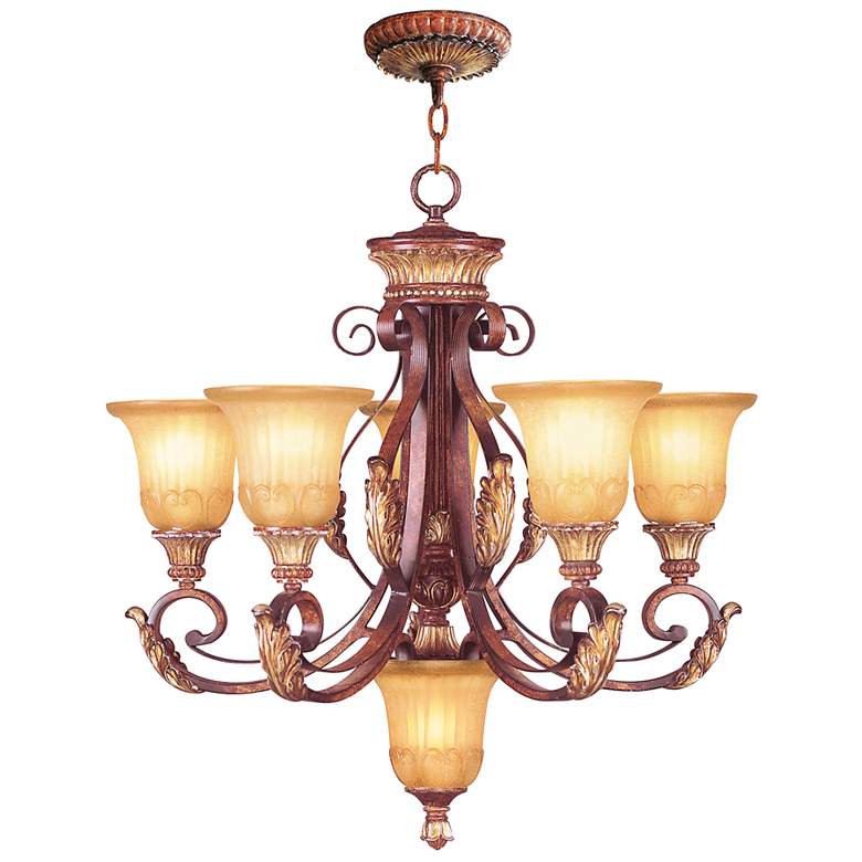 Image 2 Livex Villa 26" Wide Verona Bronze 6-Light Chandelier
